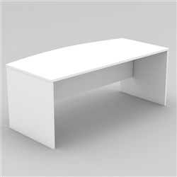 OM Classic Bow Front Desk 720Hx1800Wx900/750mmD All White