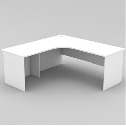 OM Radial Corner Desk 1800/1800W x 700D x 720mmH All White