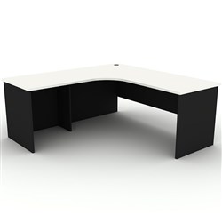 OM Radial Corner Desk 1800/1800W x 700D x 720mmH White and Charcoal