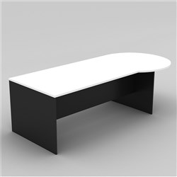 OM P Shape Desk 2100W x 900/1050D x 720mmH White And Charcoal