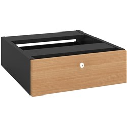 OM Classic Fixed Pedestal H145 x W464 x D400mm 1 Drawer Beech and Charcoal