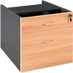 OM Classic Fixed Pedestal H450 x W464 x D400mm 1 Drawer 1 File Drawer Beech & Charcoal