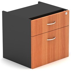 OM Classic Fixed Pedestal W464 x D400 x H450mm 1 Drawer 1 File Drawer Cherry/Charcoal
