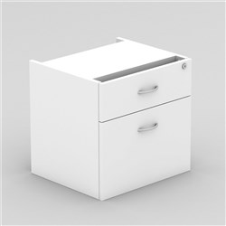 OM Classic Fixed Pedestal H450 x W464 x D400mm 1 Drawer 1 File Drawer All White