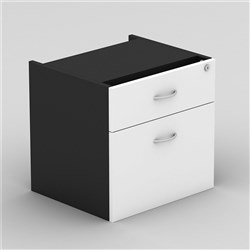 OM Classic Fixed Pedestal H450 x W464 x D400mm 1 Drawer 1 File Drawer White & Charcoal