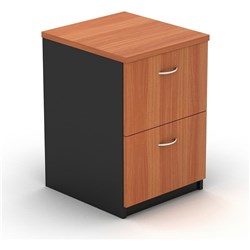OM Classic Filing Cabinet H720 x W468 x D510mm 2 Drawer Cherry and Charcoal