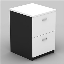 OM Classic Filing Cabinet H720 x W468 x D510mm 2 Drawer White and Charcoal