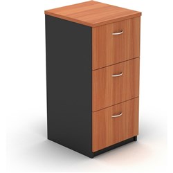 OM Classic Filing Cabinet H990 x W468 x D510mm 3 Drawer Cherry and Charcoal