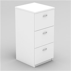OM Classic Filing Cabinet H990 x W468 x D510mm 3 Drawer All White