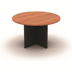 OM Round Meeting Table 900 Diameter x 720mmH Cherry and Charcoal