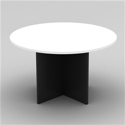 OM Round Meeting Table 900 Diameter x 720mmH White and Charcoal