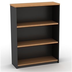OM Classic Bookcase H1200 x W900 x D320mm 2 Adjust Shelf Beech and Charcoal