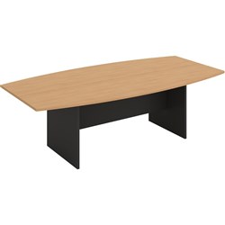 OM Classic Boardroom Table 720Hx2400Wx1200mmD Boat Shape Top Beech and Charcoal