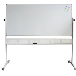 Rapidline Porcelain Mobile Whiteboard 1500Wx 1200mmH Aluminium Frame