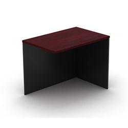 OM Classic Reception Desk Return 720Hx900Wx600mmD Full Modesty Redwood and Charcoal