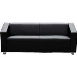 Cube Lounge Three Seater 880Hx1980Wx720mmD Black Leather