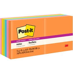 Post-It 654-12SSUC Super Sticky Notes 76x76mm Energy Boost Pack of 12