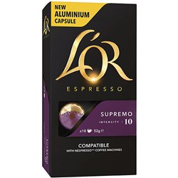 L'OR Espresso Coffee Capsules Supremo Box Of 100 Box Of 100