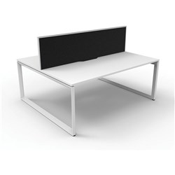 Rapidline Deluxe Infinity Desk Loop Leg Double Sided + Screen 2 Person 1500mmW White/White