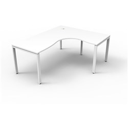 Rapidline Deluxe Infinity Desk Corner Workstation Profile Leg 1800/1500mmW White/White