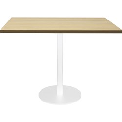 Rapidline Square Meeting Table 900W x 900D x 755mmH Oak Top White Base