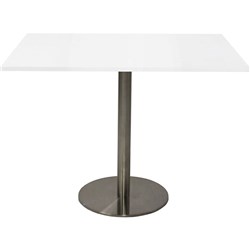 Rapidline Square Meeting Table 900W x 900D x 755mmH White Top Silver Base