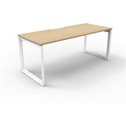 Rapidline Deluxe Infinity Desk Loop Leg Single Sided 1200Wx750Dx730mmH Oak/White