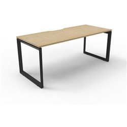 Rapidline Deluxe Infinity Desk Loop Leg Single Sided 1500Wx750Dx730mmH Oak/Black
