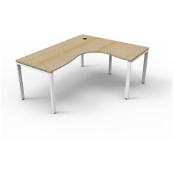 Rapidline Deluxe Infinity Corner Workstation Profile Leg 1800/1500mmW Oak/Black