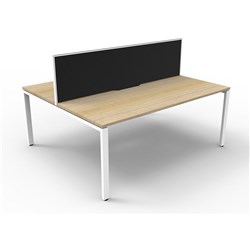 Rapidline Deluxe Infinity Desk Profile Leg Two Sided + Screen 2 Person 1800mmW Oak/Black