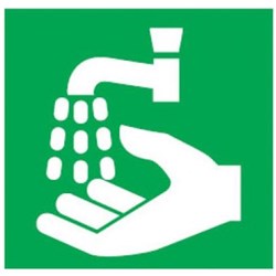 Brady Safety Sign Pictogram Wash Hands 200W x 200mmH Self Adhesive Vinyl Green/W