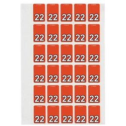 Avery Top Tab 22 Year Code Label 20x30mm Orange Pack of 150