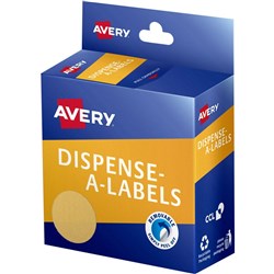 Avery Dispenser Labels  24mm Kraft Brown Dot Pack Of 300