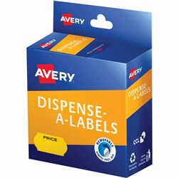 Avery Dispenser Label 26x16mm Price Yellow Box of 300