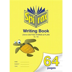 Spirax 163 Writing Book 335 x 240mm 64 Page 24mm Dotted Thirds And Plain Project