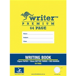 Writer Premium Writing Book 245x330mm 18mm Dotted Thirds 64 Pages - Monkey