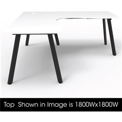 Rapidline Eternity Corner Workstation 1800/1500W x 750D x 730mmH White/Black