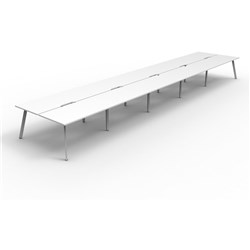 Rapidline Eternity Workstation Double Sided 10 Person 6000Wx1530Dx730mmH White/White