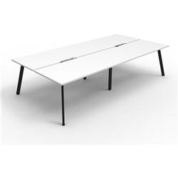 Rapidline Eternity Workstation Double Sided 4 Person 3000Wx1530Dx730mmH White/Black