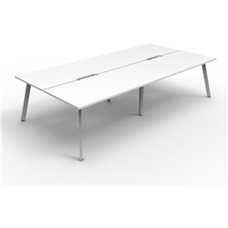 Rapidline Eternity Workstation Double Sided 4 Person 3000Wx1530Dx730mmH White/White