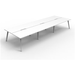 Rapidline Eternity Workstation Double Sided 6 Person 4500Wx1530Dx730mmH White/White