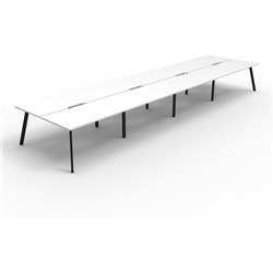 Rapidline Eternity Workstation Double Sided 8 Person 6000Wx1530Dx730mmH White/Black