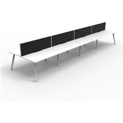 Rapidline Eternity Workstation Double Sided 8 person + Screen 7200Wx1530Dx1200mmH White/Wht