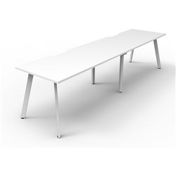 Rapidline Eternity Workstation Single Sided 2 Person 2400Wx750Dx730mmH White/White