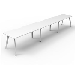 Rapidline Eternity Workstation Single Sided 3 Person 4500Wx750Dx730mmH White/White