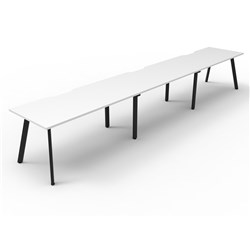 Rapidline Eternity Workstation Single Sided 3 Person 5400Wx750Dx730mmH White/Black
