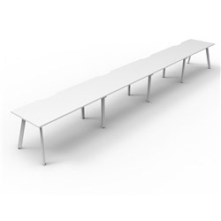 Rapidline Eternity Workstation Single Sided 4 Person 4800Wx750Dx730mmH White/White