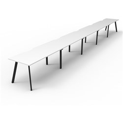 Rapidline Eternity Workstation Single Sided 5 Person 6000Wx750Dx730mmH White/Black