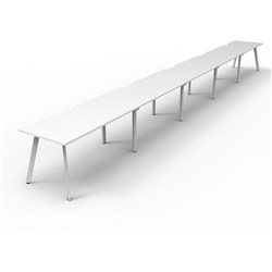 Rapidline Eternity Workstation Single Sided 5 Person 6000Wx750Dx730mmH White/White