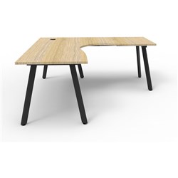 Rapidline Eternity Corner Workstation 1800x1800W x 750D x 730mmH Oak/Black